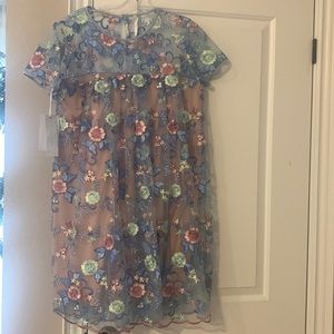 SOLD - Imperial Pastel Embroidered A-Line Dress